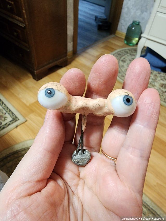 Антикварные стеклянные кукольные глаза на рокере