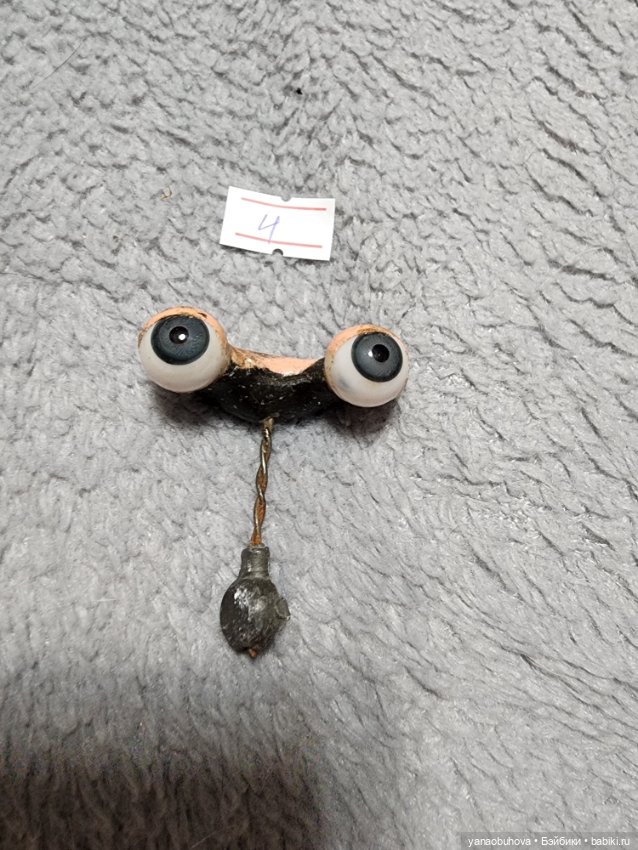 Антикварные стеклянные кукольные глаза на рокере (фото 3)