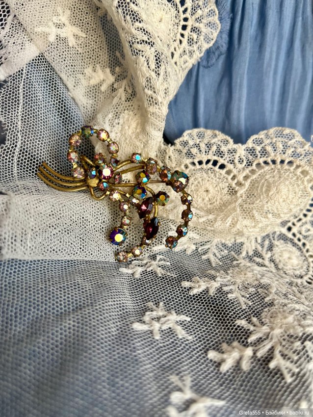 Волшебная брошь , кристаллы Борреаль , старая Чехия (фото 7)