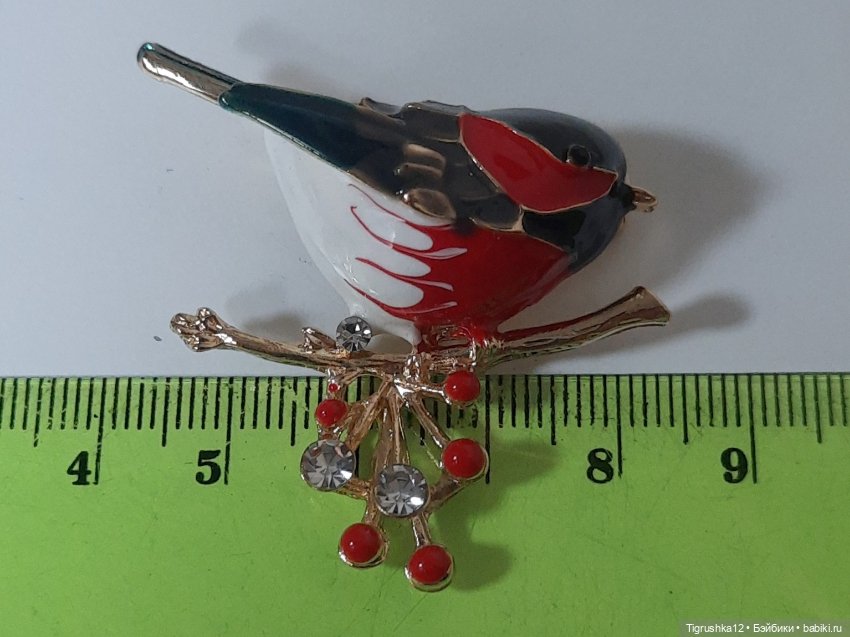 Брошь снегирь — Украшения и очки для кукол (фото 3)