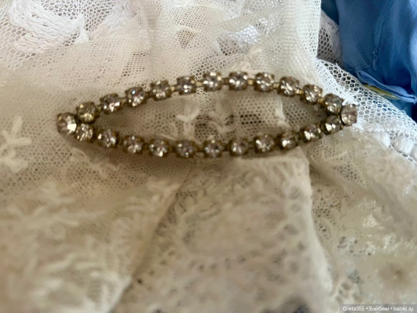 Старинная чешская заколка , для декора больших кукол (фото 4)