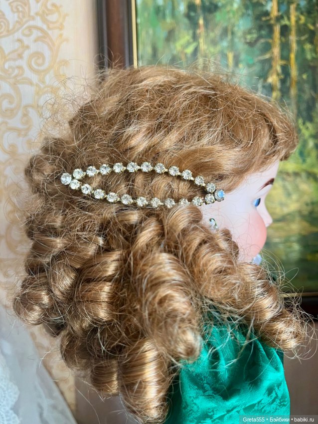 Старинная чешская заколка , для декора больших кукол (фото 3)