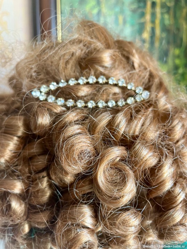 Старинная чешская заколка , для декора больших кукол (фото 2)