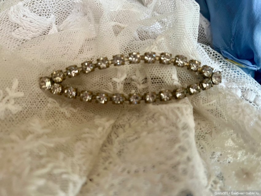 Старинная чешская заколка , для декора больших кукол (фото 5)