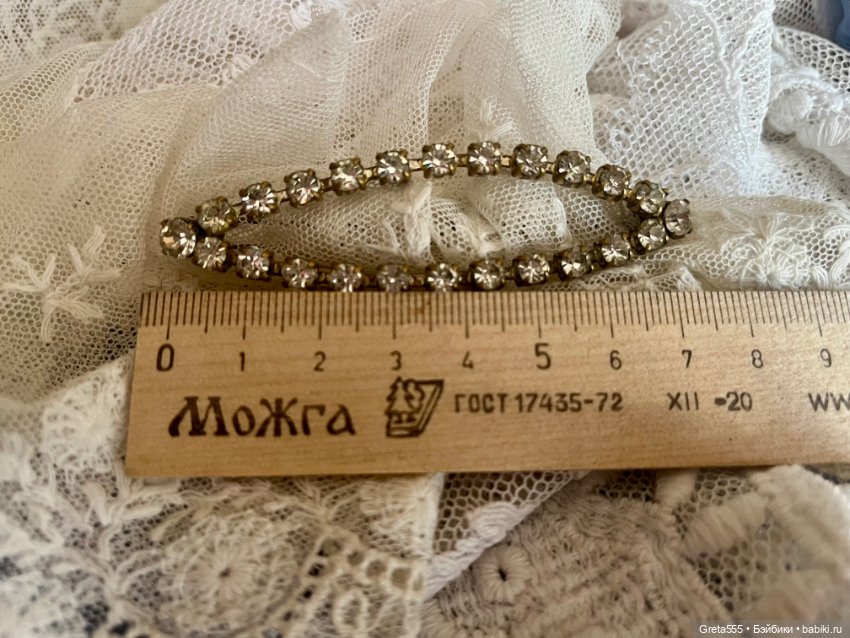 Старинная чешская заколка , для декора больших кукол (фото 6)