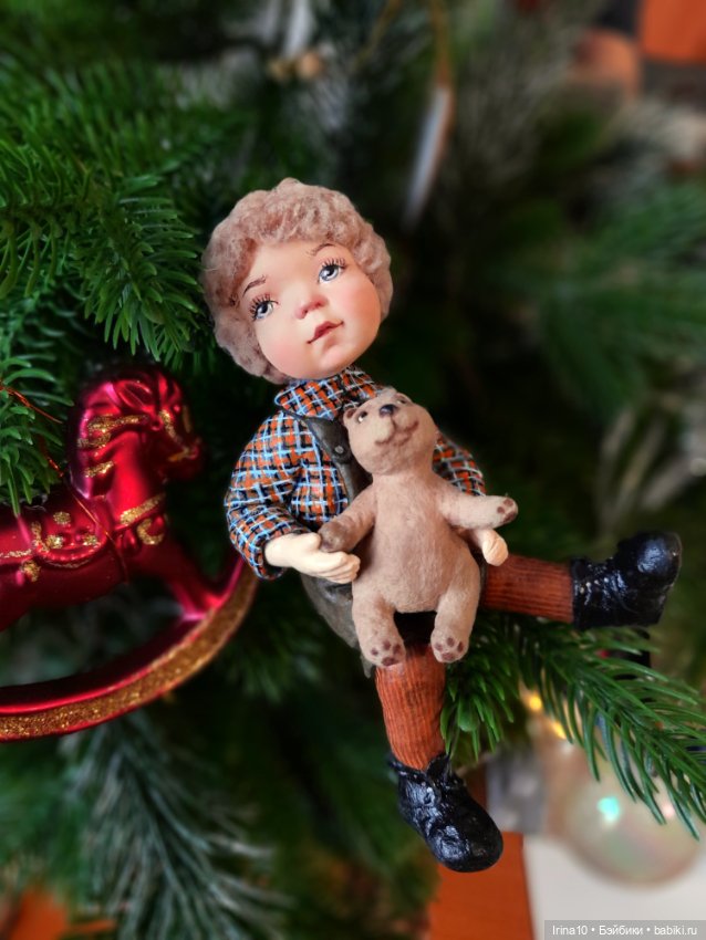 Мальчик с медвежонком — Авторские игрушки