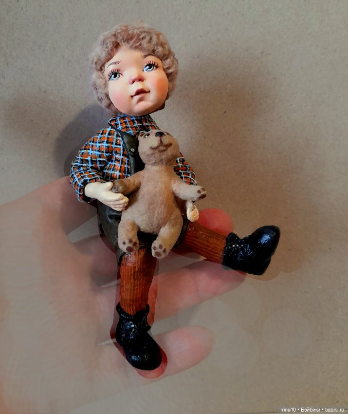 Мальчик с медвежонком — Авторские игрушки (фото 5)