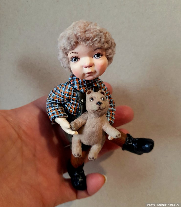 Мальчик с медвежонком — Авторские игрушки (фото 4)
