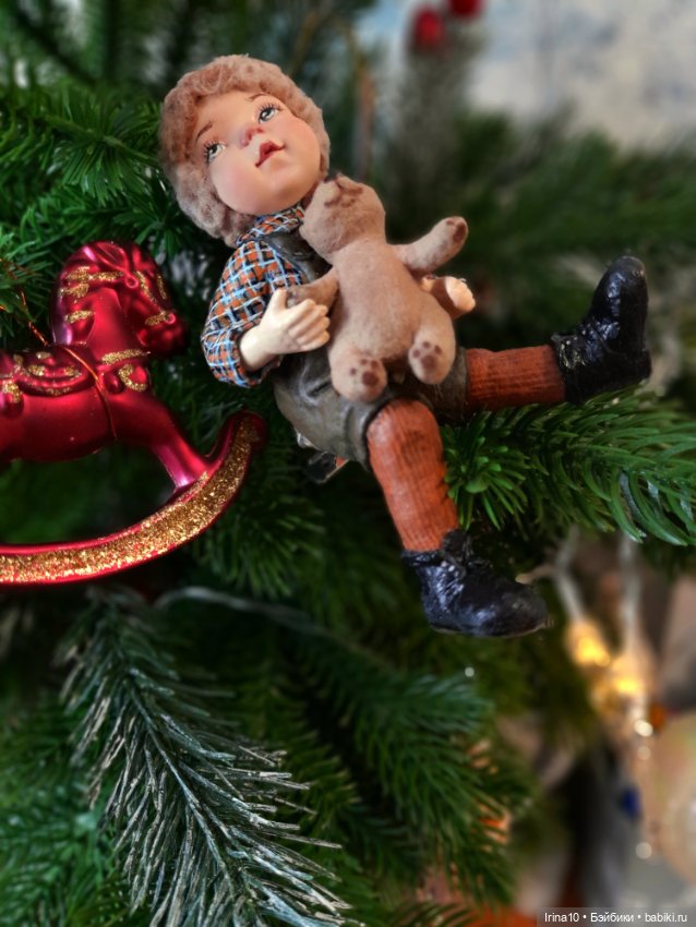 Мальчик с медвежонком — Авторские игрушки (фото 2)