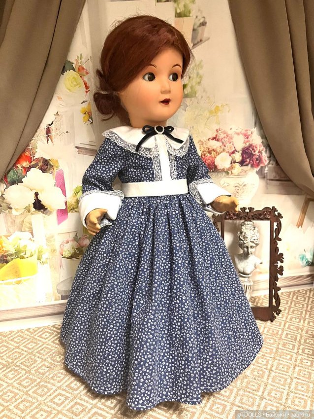 Платье для антикварной, винтажной куклы (фото 4)