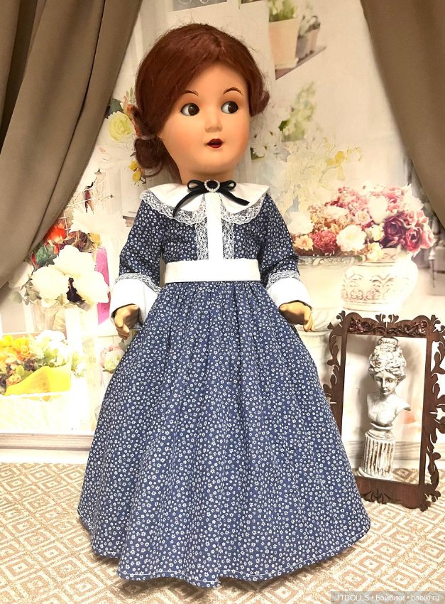 Платье для антикварной, винтажной куклы (фото 2)