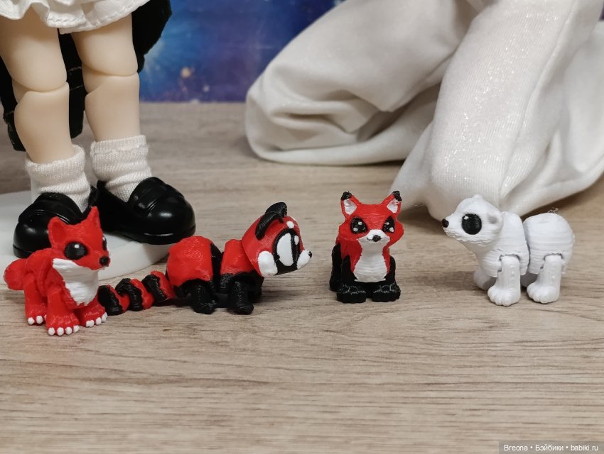 Микрозвери: лиса, белый медведь, красная панда