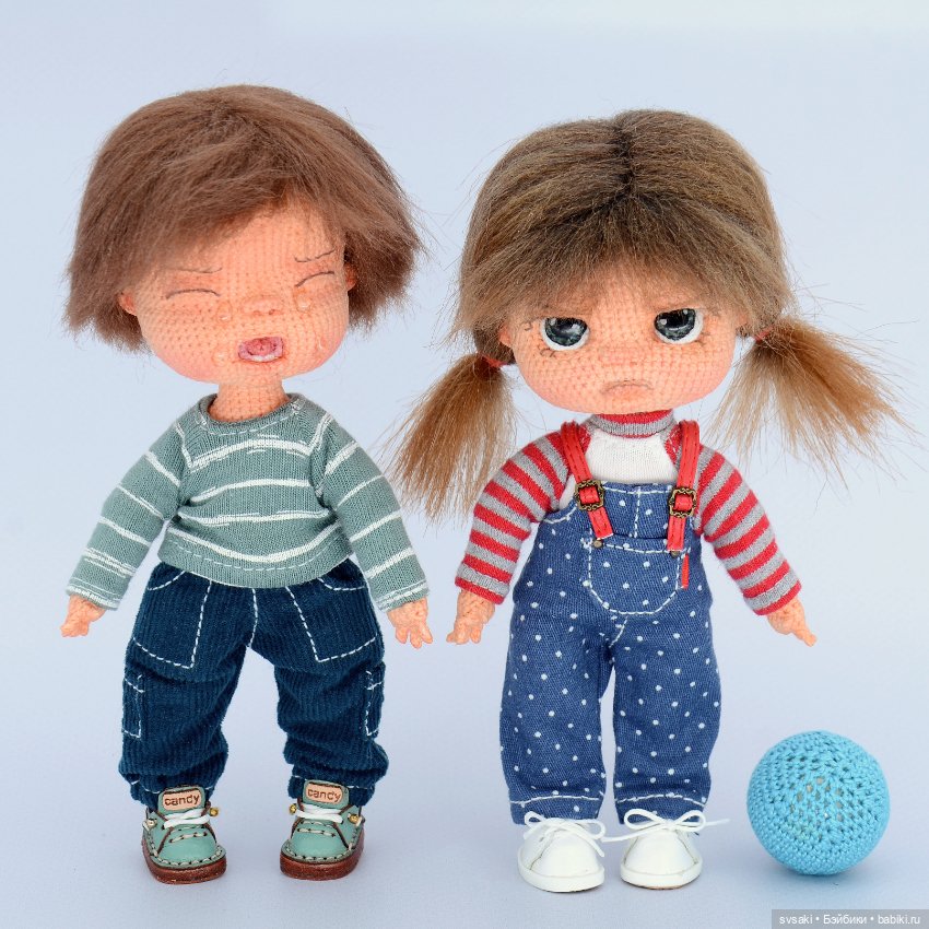 Плакса (коллекционная интерьерная кукла, вязаная крючком) (фото 8)