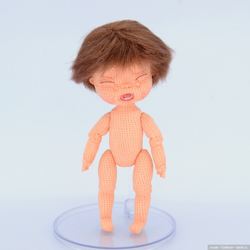 Плакса (коллекционная интерьерная кукла, вязаная крючком) (фото 5)