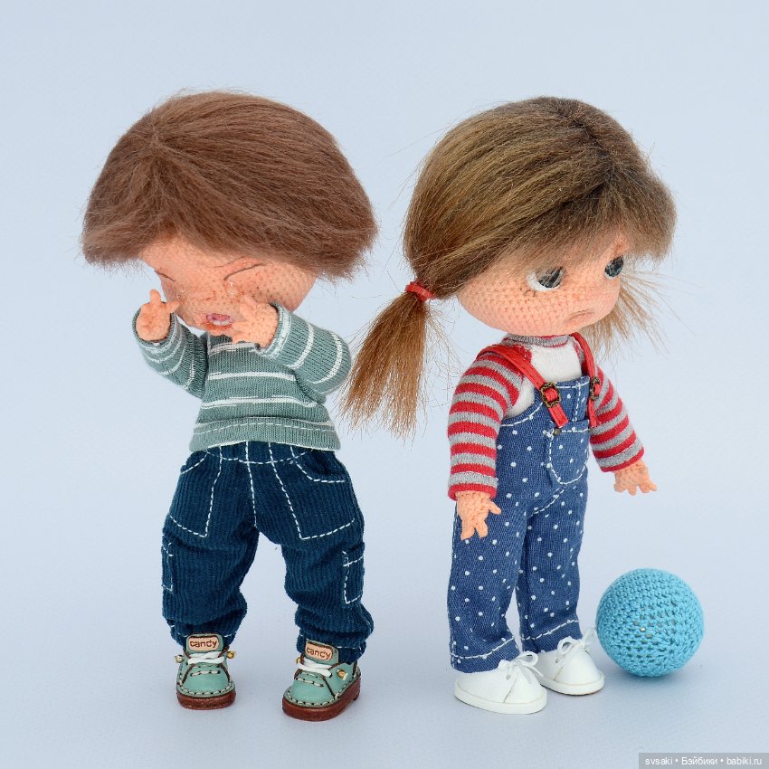 Плакса (коллекционная интерьерная кукла, вязаная крючком) (фото 7)