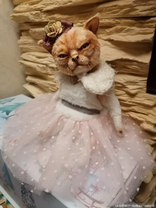 Серьезная кошечкаТедди — Авторские игрушки