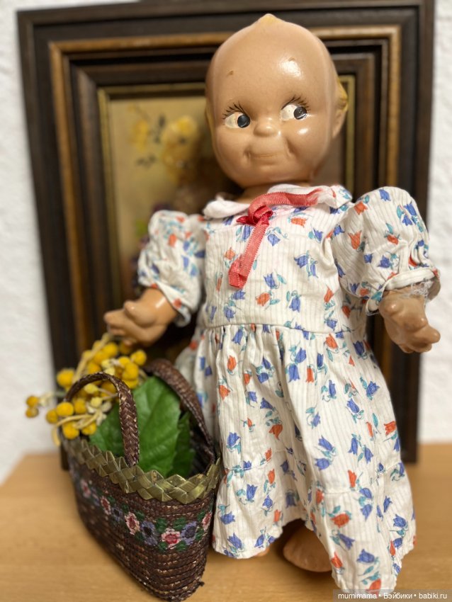 Винтажный ранний Кьюпи Kewpie Rose O'Neill 930 из массы рост 36 см (фото 3)