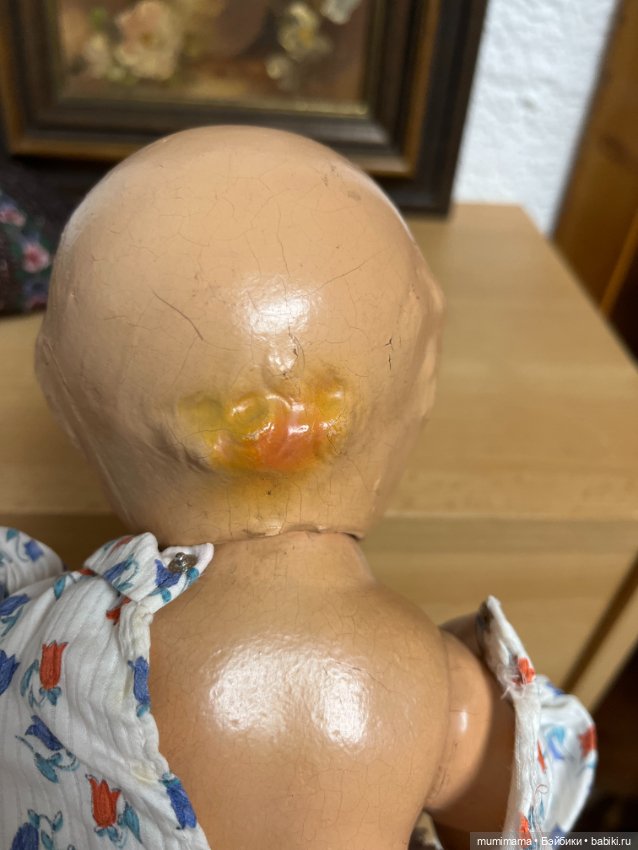 Винтажный ранний Кьюпи Kewpie Rose O'Neill 930 из массы рост 36 см (фото 4)