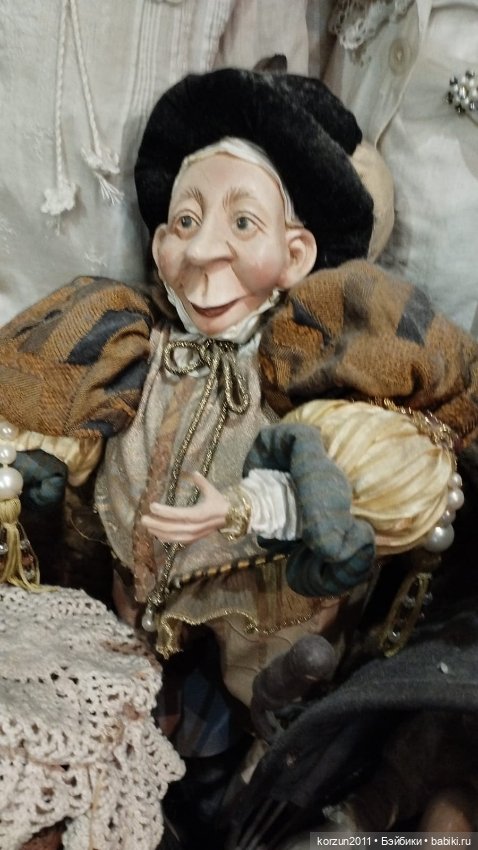 Парочка кукол "Элизабет и придворный карлик" - атмосферные куклы. Германия. Гюнцель (фото 6)