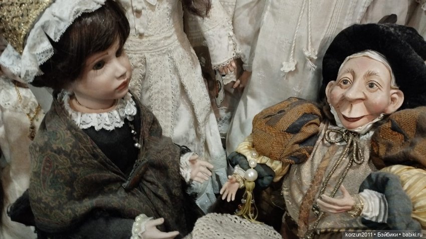 Парочка кукол "Элизабет и придворный карлик" - атмосферные куклы. Германия. Гюнцель (фото 3)