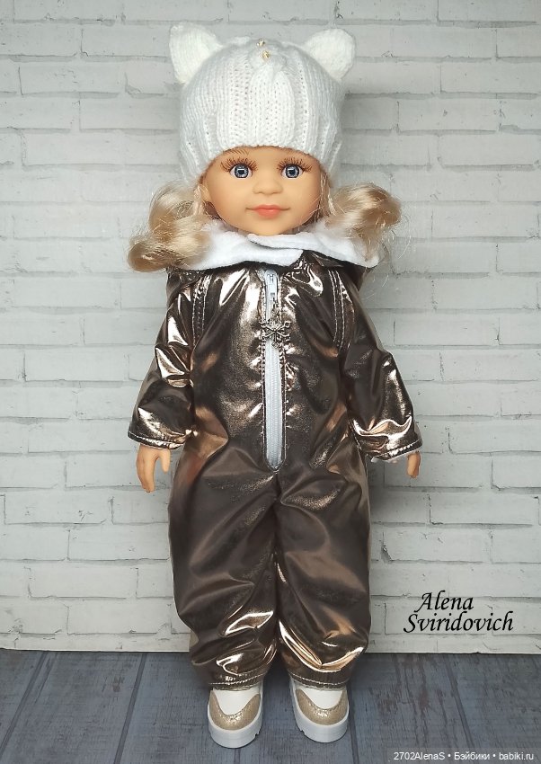 Одежда для Паолы Рейна (зимний комплект: комбинезон+шапочка) (фото 2)