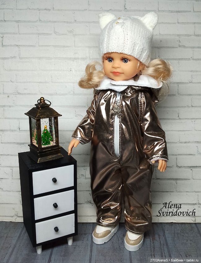 Одежда для Паолы Рейна (зимний комплект: комбинезон+шапочка)