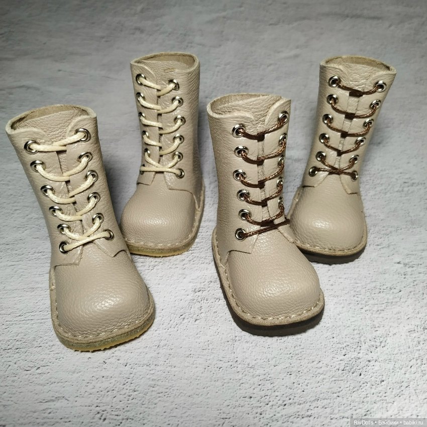 Обувь для кукол Паола Рейна (Сапожки для куклы Paola Reina) Сапоги бежевые (фото 5)