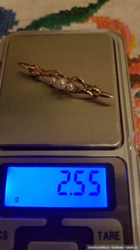 Изящная антикварная золотая брошь (9ct) 375 проба морской жемчуг.Англия конец XIXв.-начало ХХв (фото 2)