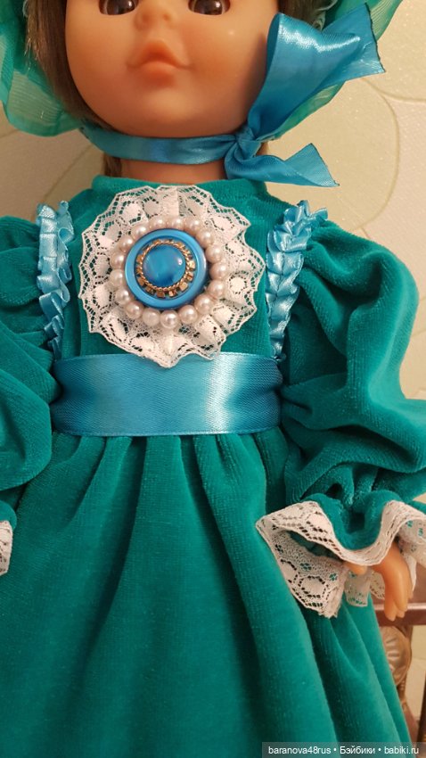 Прелестный бархатный набор одежды для антикварной и винтажной куколки (фото 2)