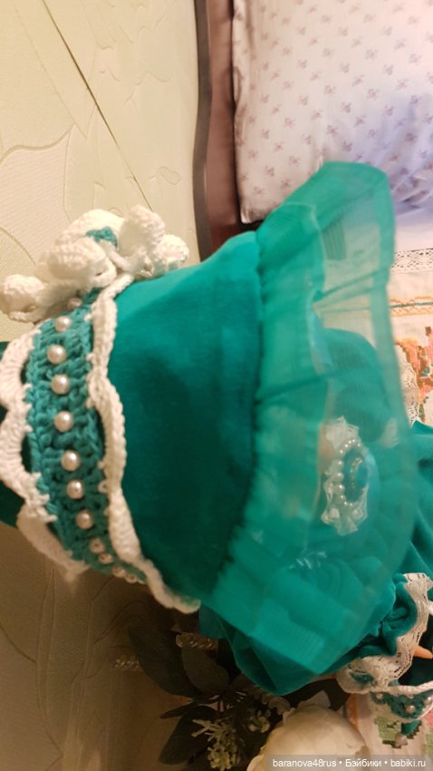 Прелестный бархатный набор одежды для антикварной и винтажной куколки (фото 6)