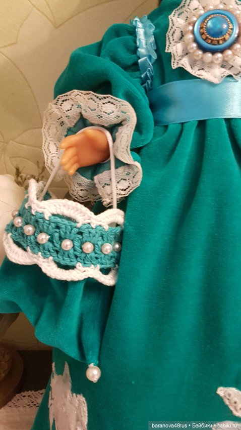Прелестный бархатный набор одежды для антикварной и винтажной куколки (фото 3)