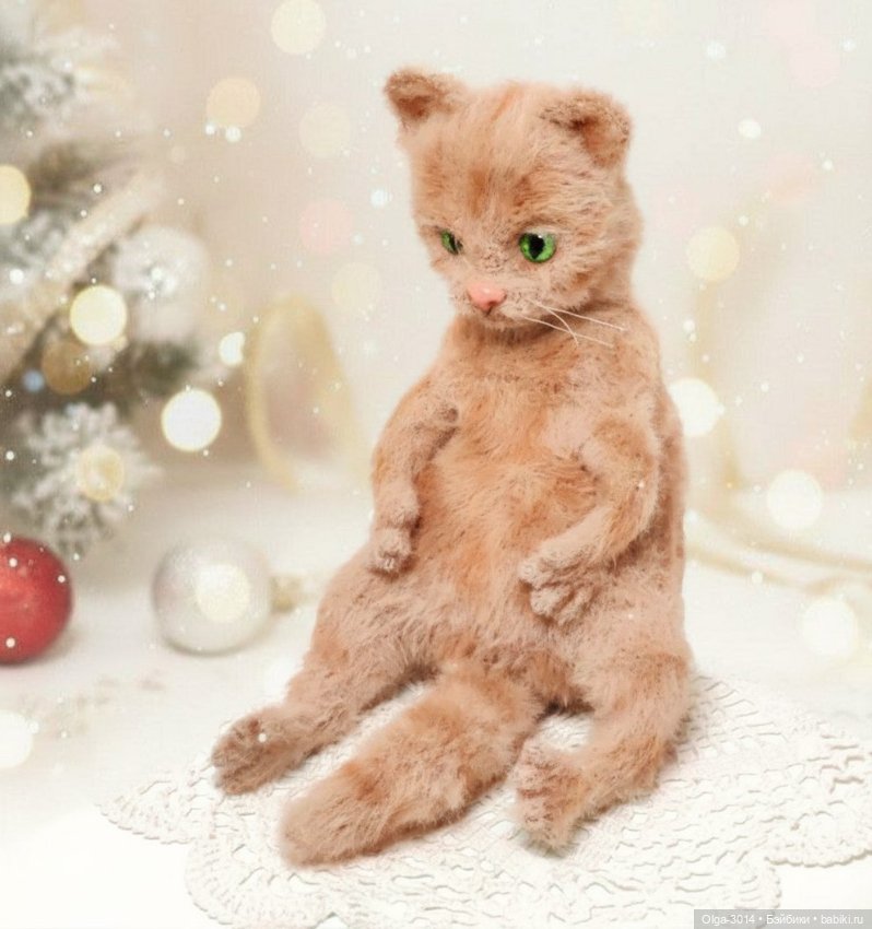 Грустный кот, вязаная игрушка ручной работы (фото 7)