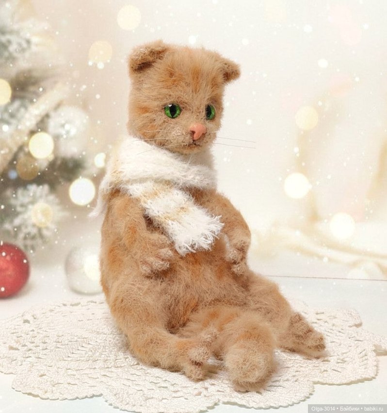 Грустный кот, вязаная игрушка ручной работы (фото 6)