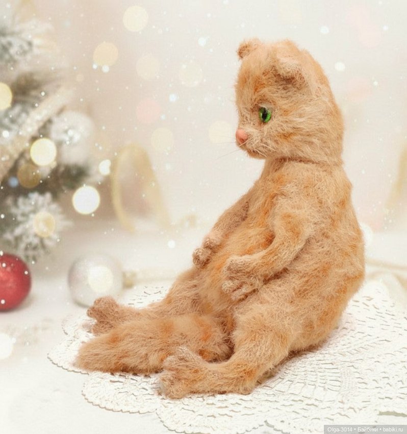 Грустный кот, вязаная игрушка ручной работы (фото 3)