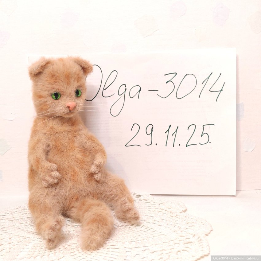 Грустный кот, вязаная игрушка ручной работы (фото 8)