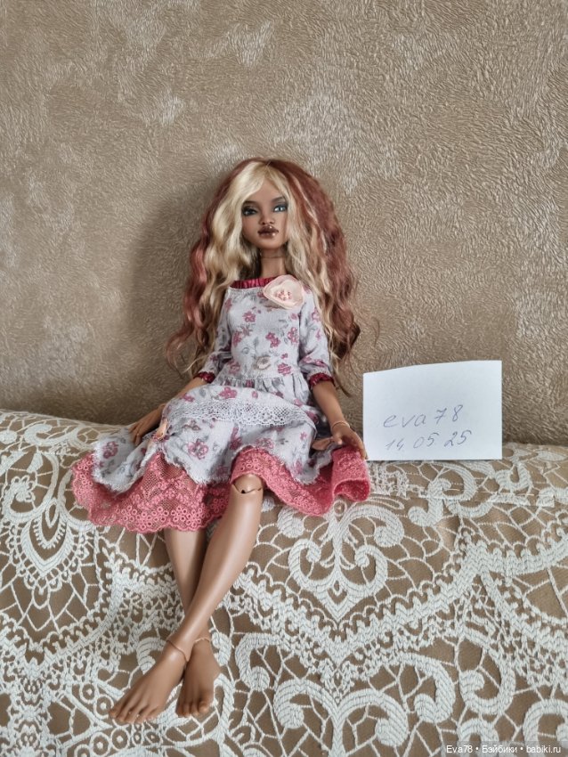 Парик для куколки бжд Иден с ОГ 13,5 см (фото 9)