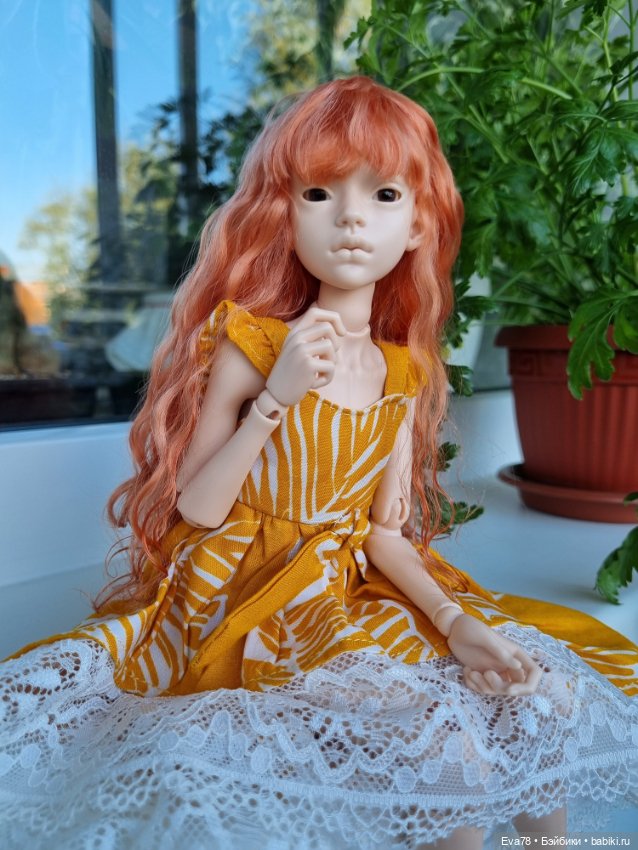 Парик для куколки бжд Иден с ОГ 13,5 см (фото 6)