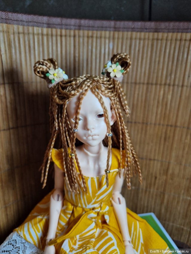 Парик для куколки бжд Иден с ОГ 13,5 см