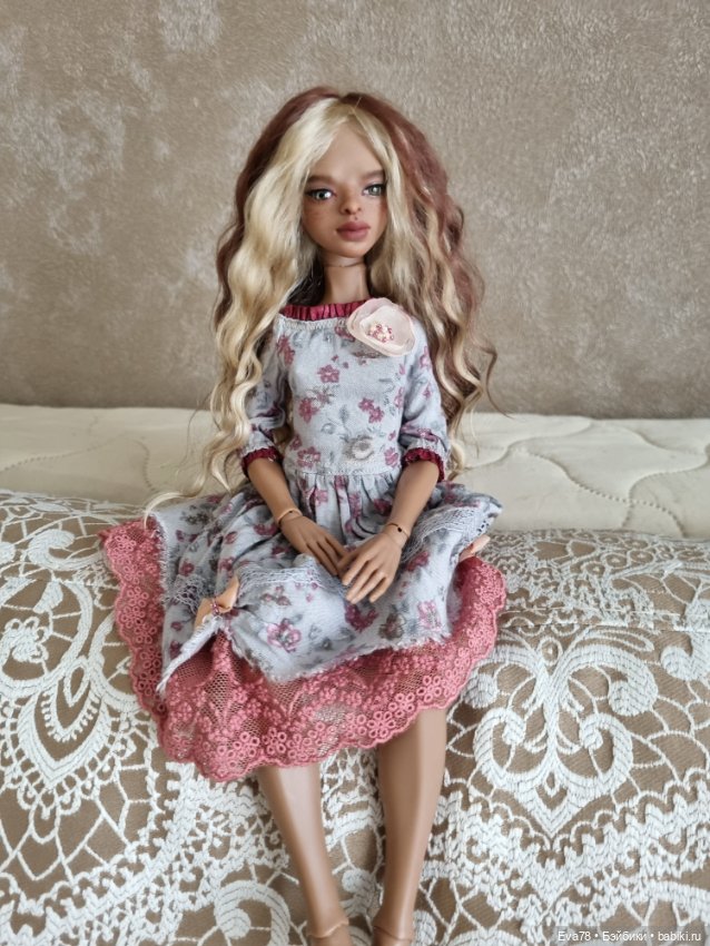 Парик для куколки бжд Иден с ОГ 13,5 см (фото 8)