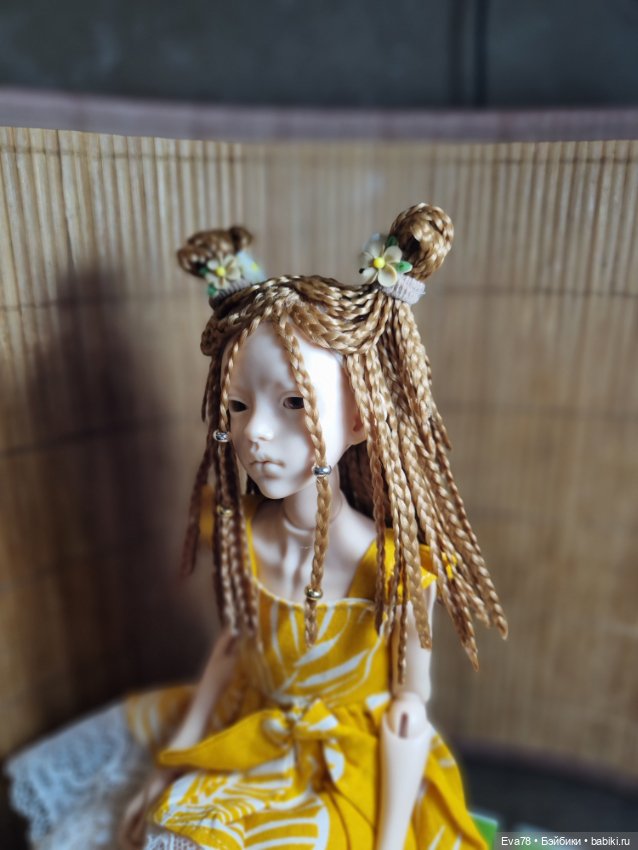 Парик для куколки бжд Иден с ОГ 13,5 см (фото 2)