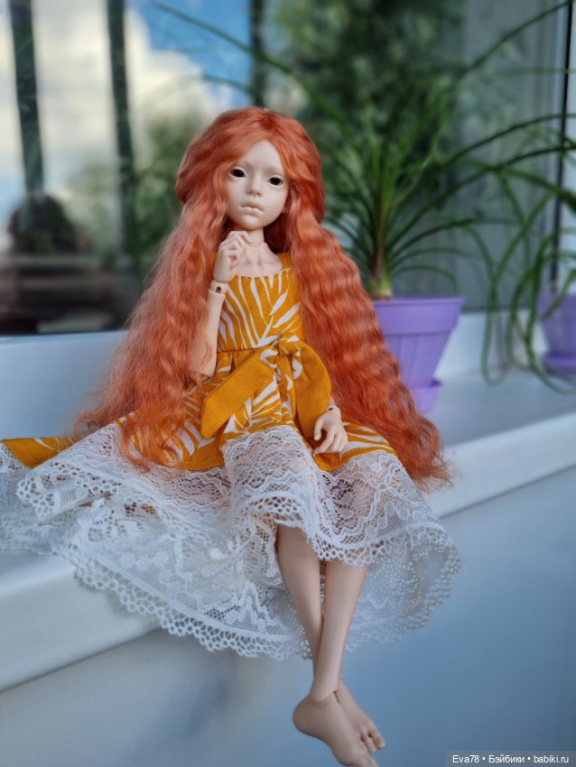 Парик для куколки бжд Иден с ОГ 13,5 см (фото 7)