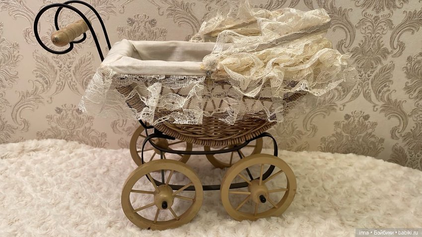 Ретро колясочка для кукол до 20 см (фото 7)