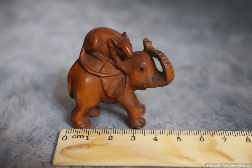 Нэцкэ "Слон и мышка" — Статуэтки (фото 6)