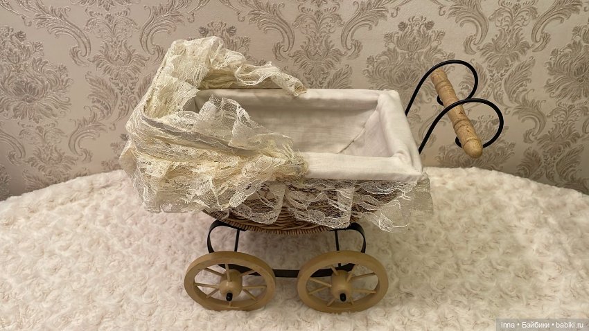 Ретро колясочка для кукол до 20 см (фото 2)