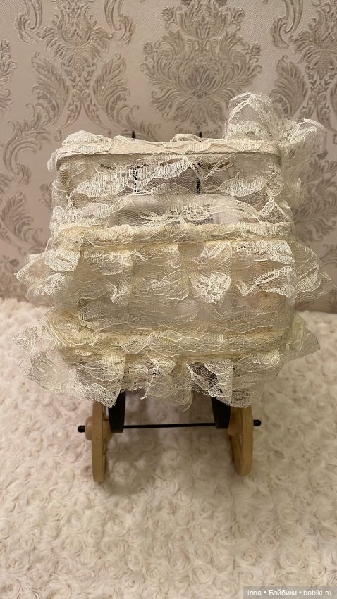 Ретро колясочка для кукол до 20 см (фото 4)