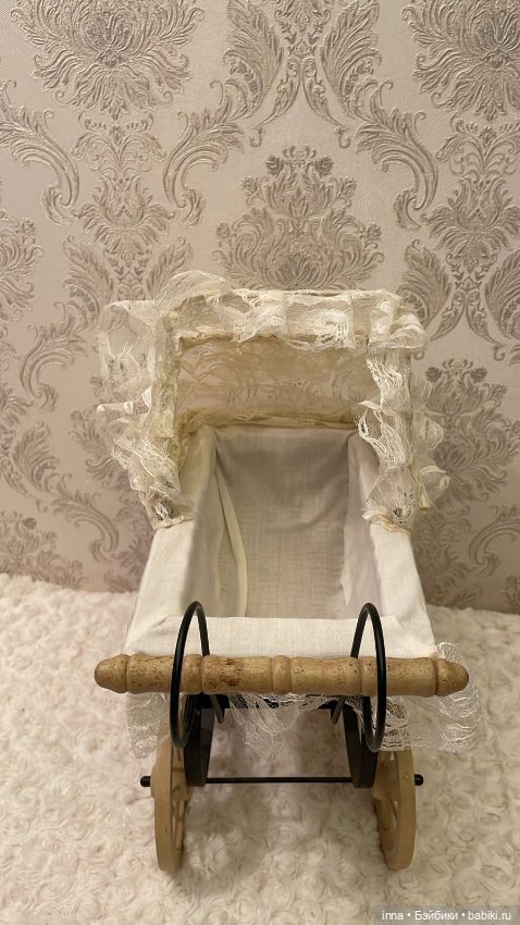 Ретро колясочка для кукол до 20 см (фото 5)
