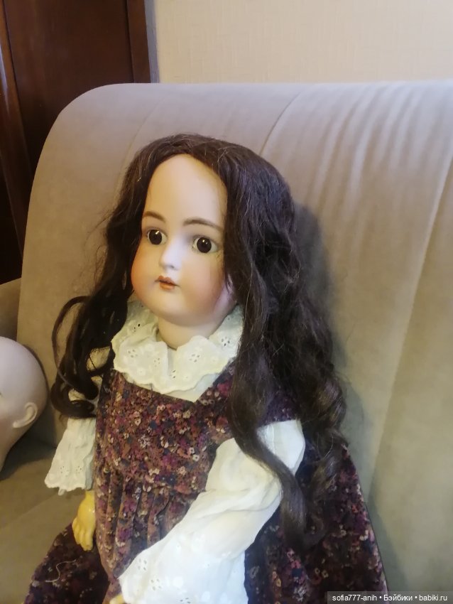 Антикварный парик из натуральных волос на очень большую куклу (фото 2)