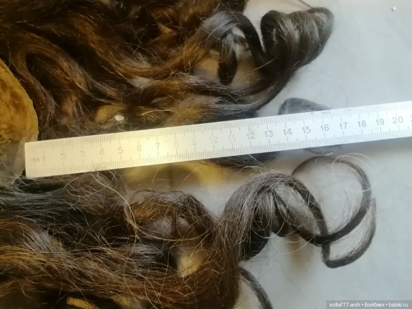 Антикварный парик из натуральных волос на очень большую куклу (фото 8)