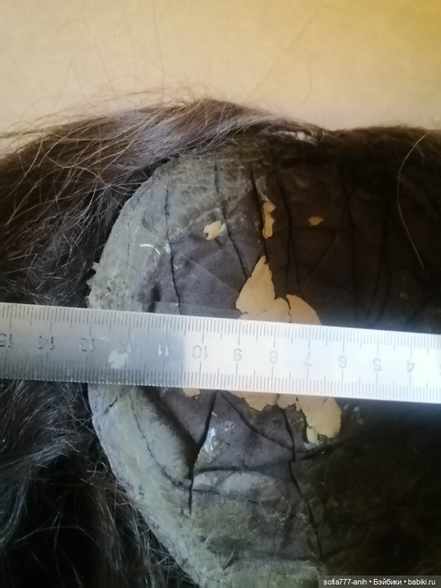 Антикварный парик из натуральных волос на очень большую куклу (фото 6)