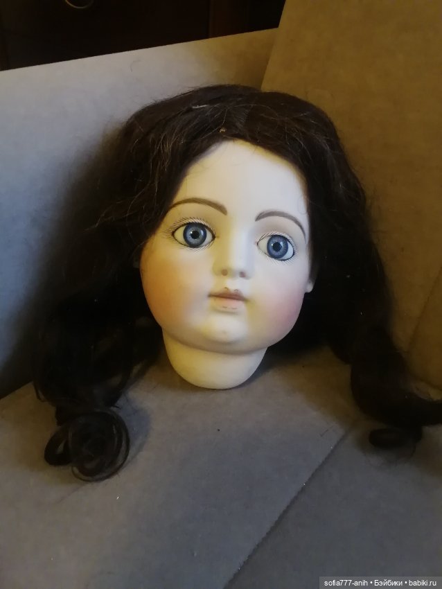 Антикварный парик из натуральных волос на очень большую куклу